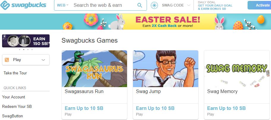 Swagbucks - Play games and redeem points