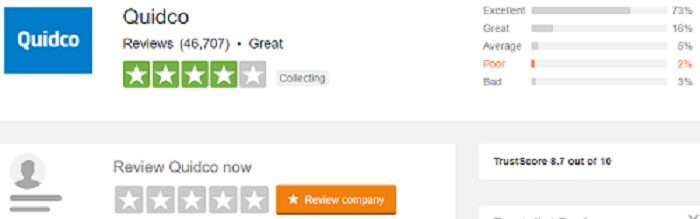 Quidco reviews at trustpilot