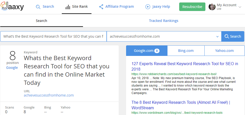 Jaaxy Site Rank