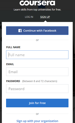 Coursera login