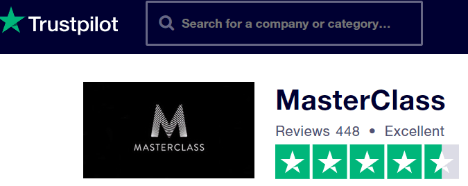 MasterClass reviews -TrustPilot