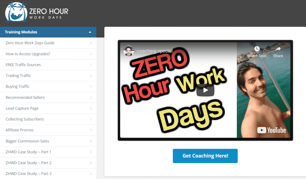 the zero hour work days review - main console