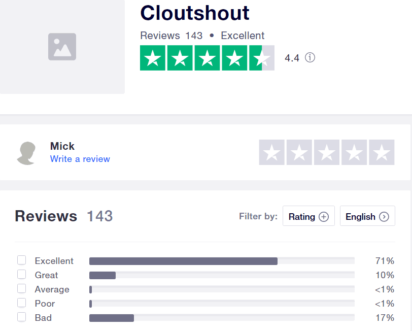 Cloutshout Review - Trust Pilot