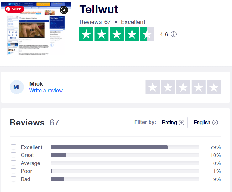 Tellwut review - Trustpilot review rating
