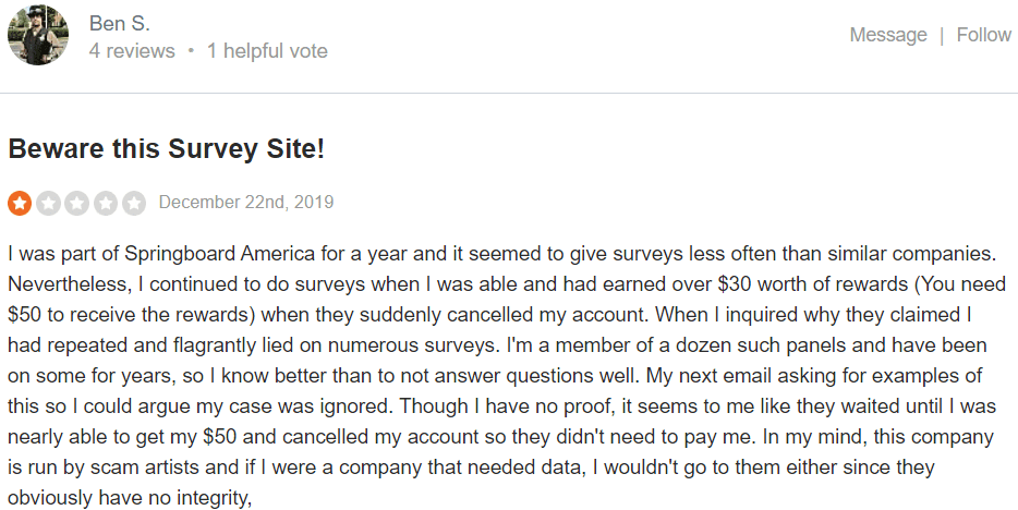 what is the springboard america scam - Sitejabber review #1