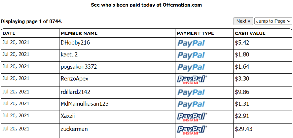 What is the OfferNation Scam - Payment proof