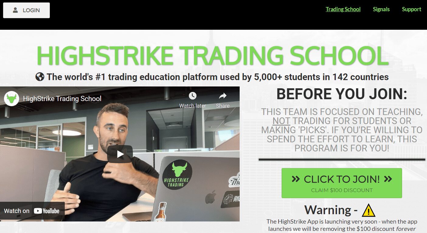 Highstrike Trading school Login