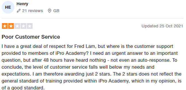 Fred Lam Ipro Academy review - Review #1