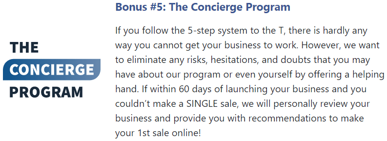 Bonus #5 - Zero Up Concierge Program