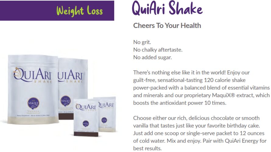 This QuiAri Shake helps in weight management