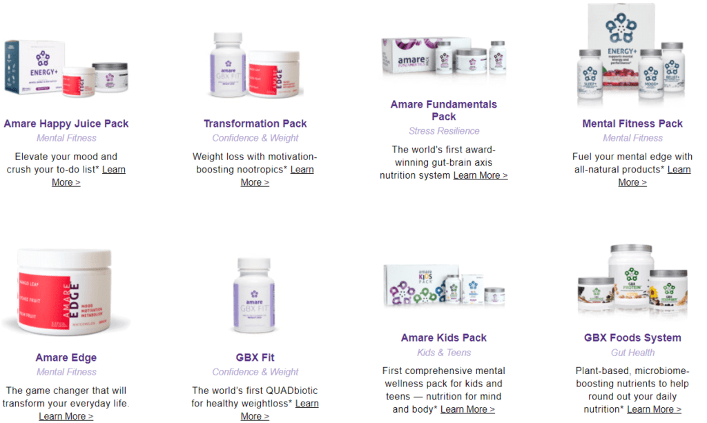 amare global best selling products