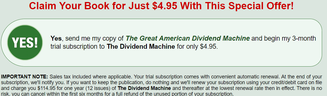 Dividend Machine Review - Claim your book - The Great American Dividend MAchine